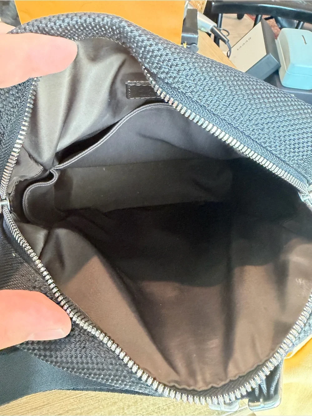 Louis Vuitton Black Textured Messenger Bag